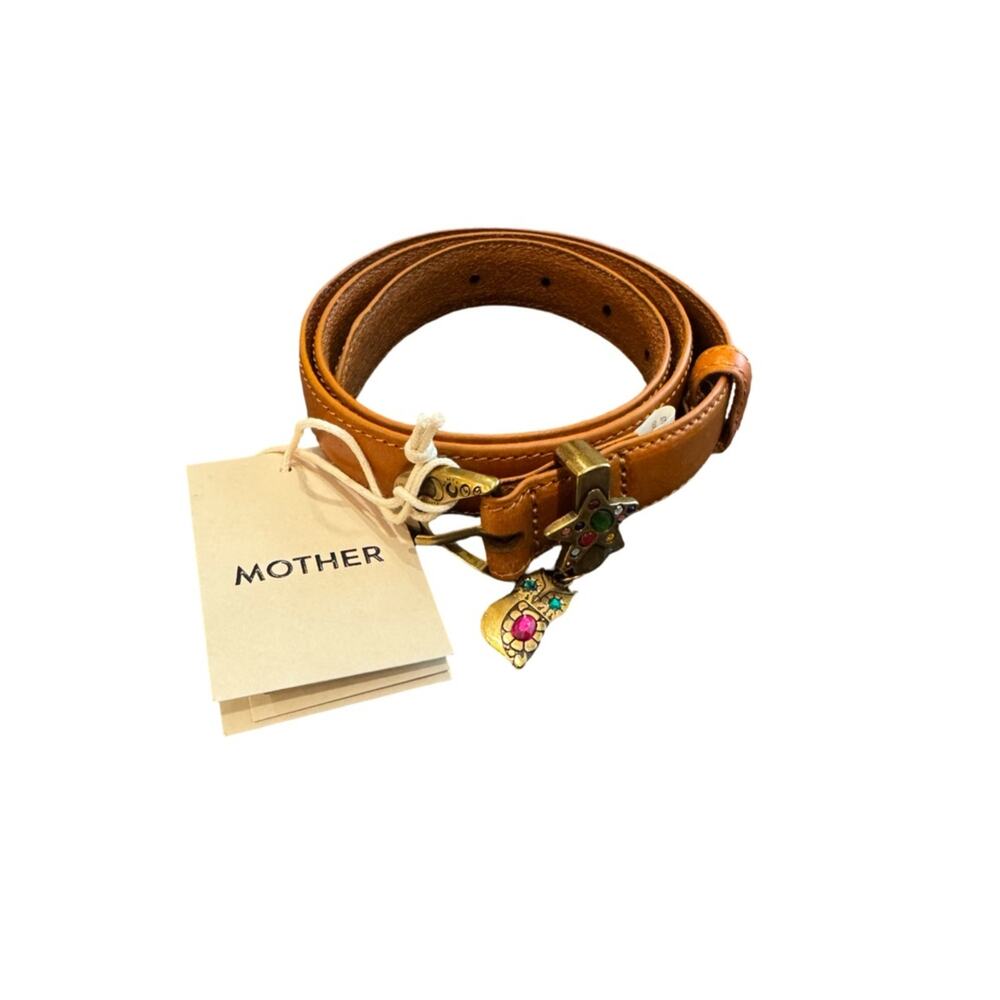 MOTHER DENIM The Charm School Brown Leather Belt S - Picture 2 of 10